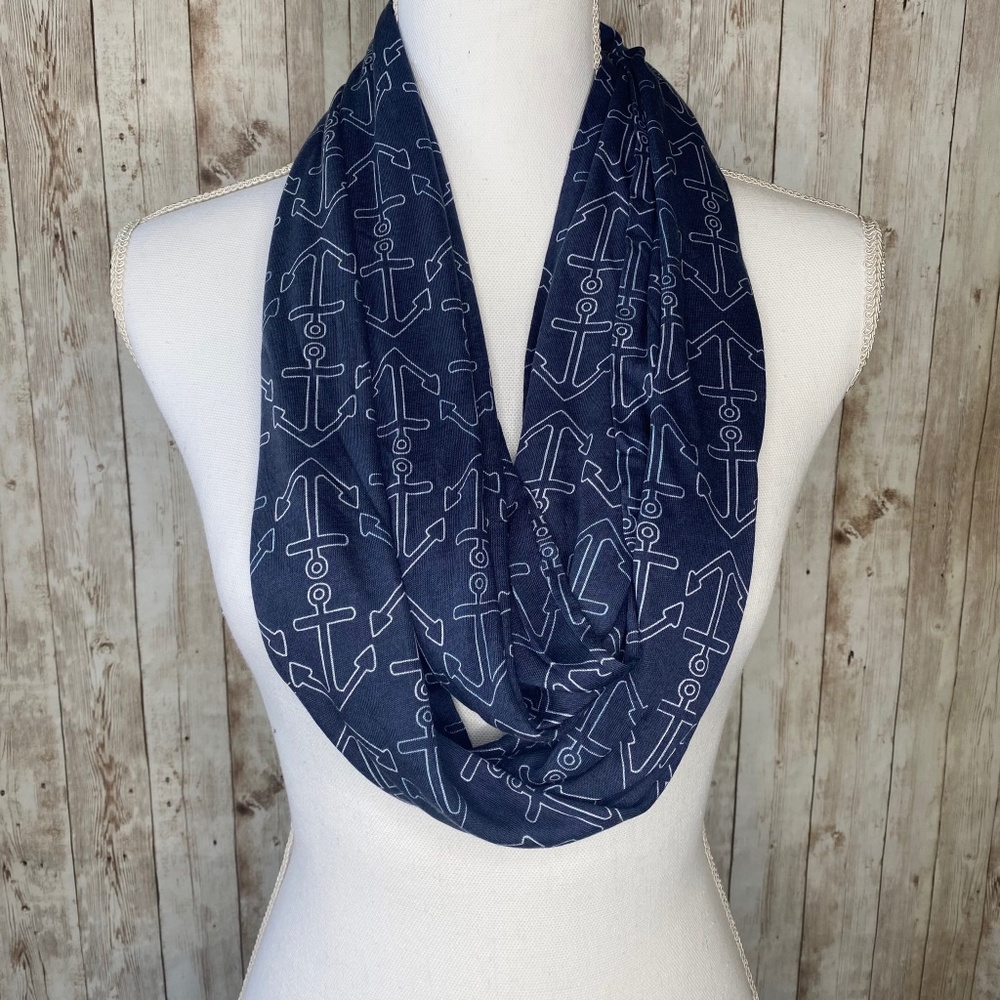 Sperry Navy Anchor Infinity Scarf
